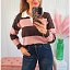 Polo Rayas Marrón/Rosa